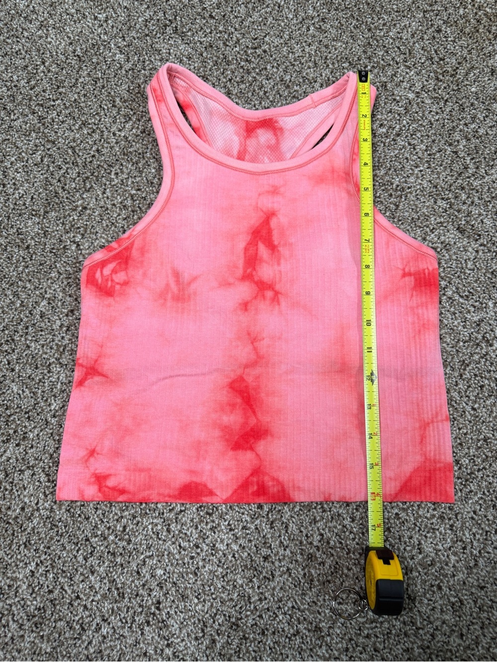 Lululemon Tank Ebb to Street Crop Marble Dye Raspberry Cream Size 4 - Picture 9 of 10